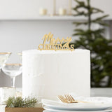 Merry Christmas Acrylic Cake Topper - Gold