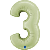 Olive Green Number Foil Balloon