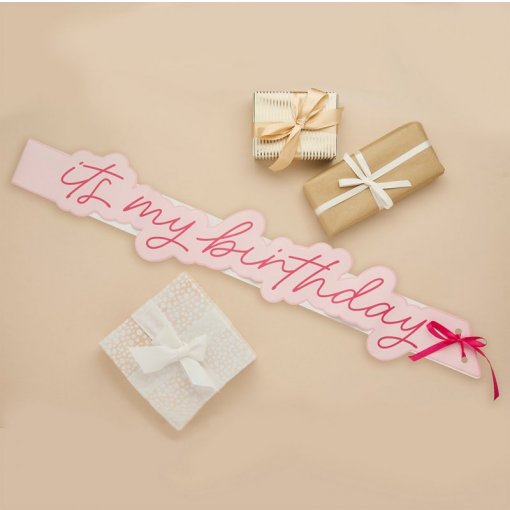 Faixa de Corpo It's My Birthday Rosa