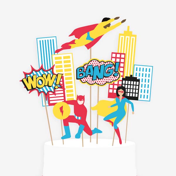 Topos de Bolo Festa dos Super-Heróis