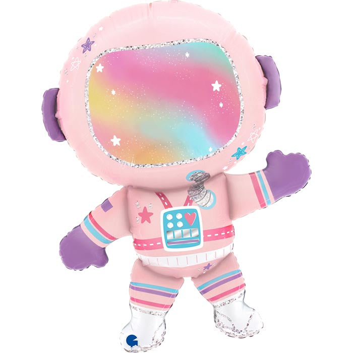Balão Foil Astronauta Rosa