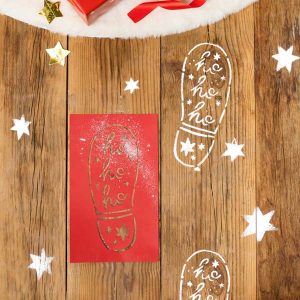 Santa Footprint Stencil Sheet