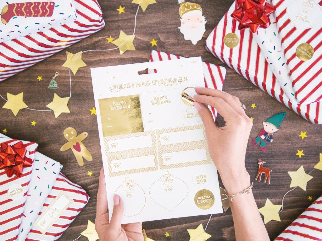 Etiquetas Autocolantes Natal Gold
