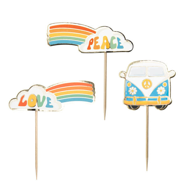 Topos de Cupcake Peace and Love Hippie