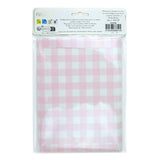 White and Pink Checkered Paper Bags
