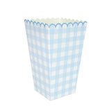 Caixas de Pipocas Xadrez Brancos e Azuis