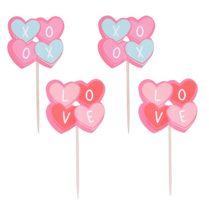 Topos de Cupcake Candy São Valentim