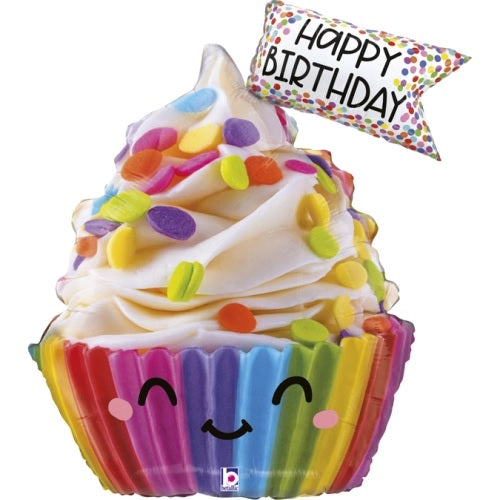 Balão Foil Cupcake Happy Birthday