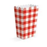 Caixas de Pipocas Riscas Gingham Vermelho