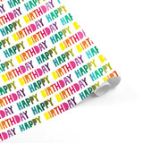 Colorful Happy Birthday Wrapping Paper Roll
