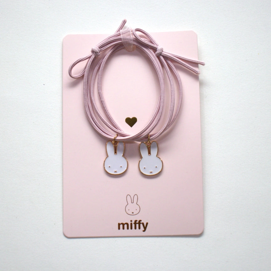 Duo Pulseiras & Elásticos de Cabelo Miffy - Rosa