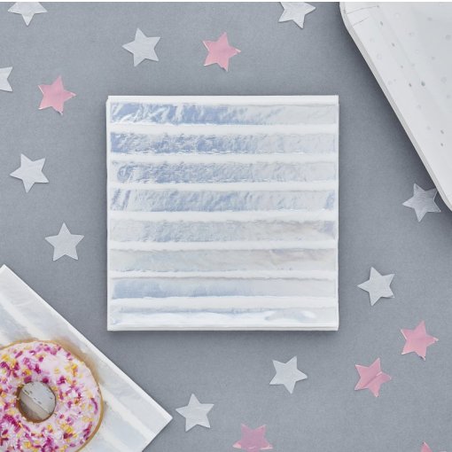 Iridescent Foil Striped Napkins