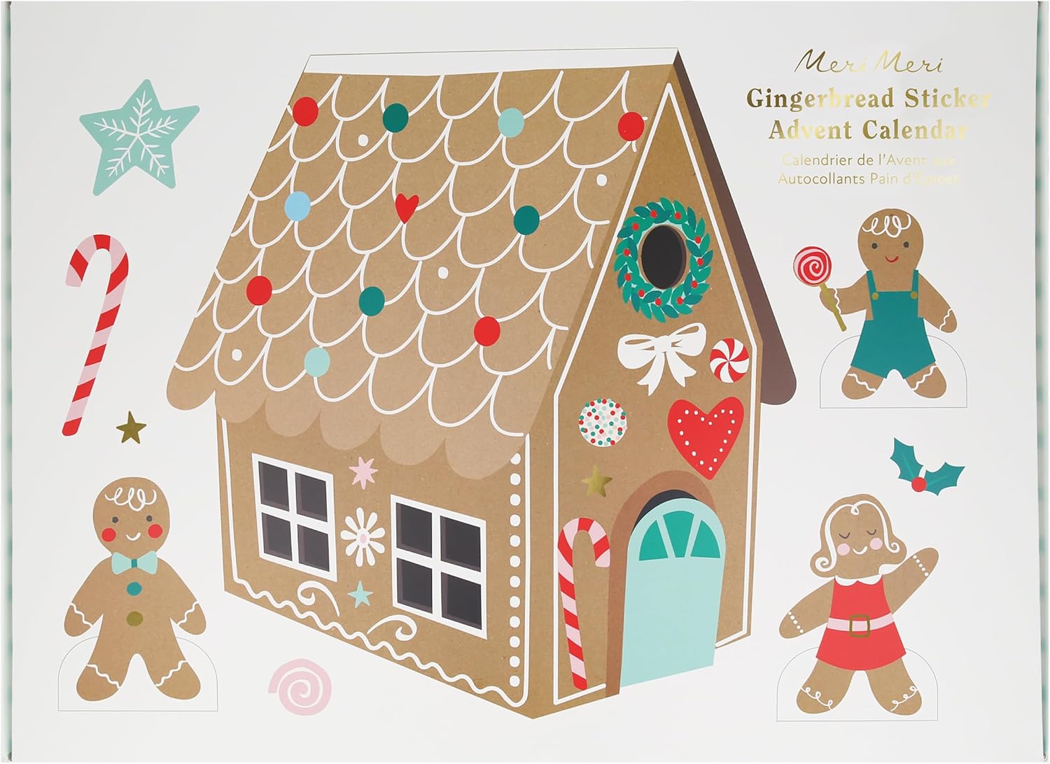 Calendário do Advento com adesivos de gengibre