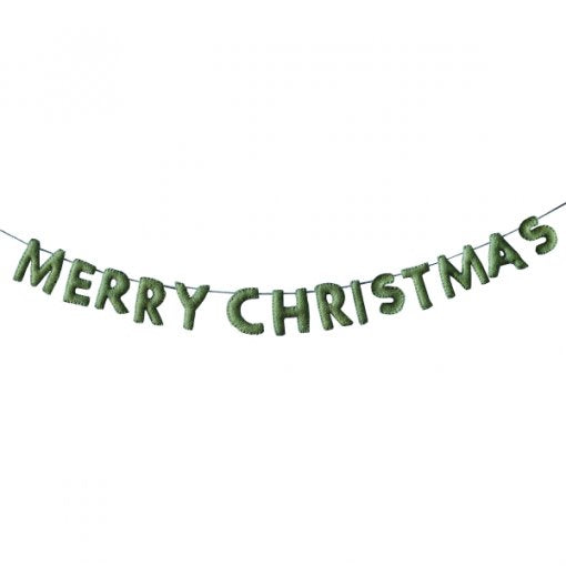 Green Merry Christmas Garland