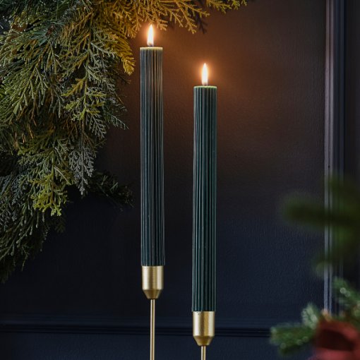Dark Green Christmas Candles