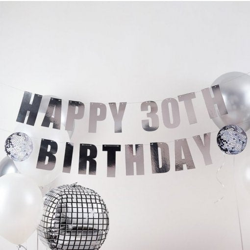 Grinalda Happy Birthday Disco Personalizável