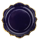 Pratos Azul Escuro com rebordo dourado