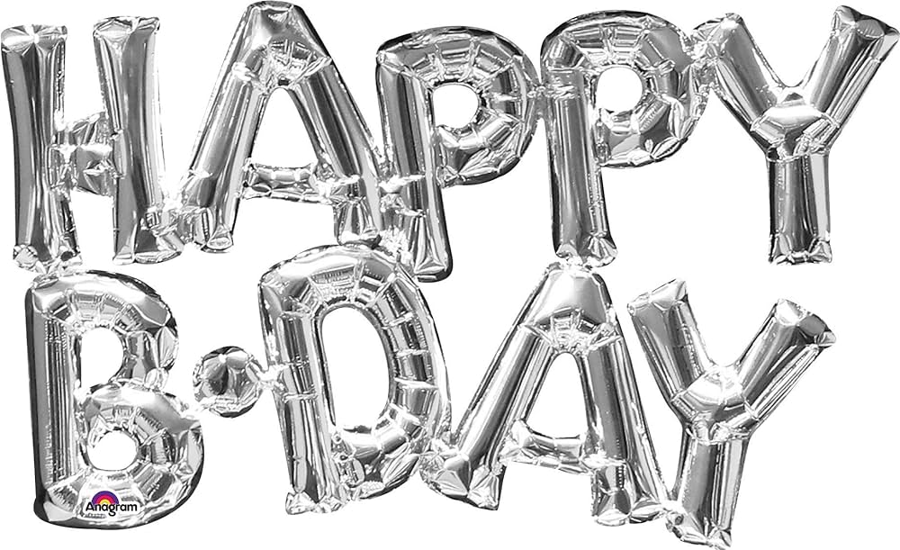 Balão Happy B-Day Prateado