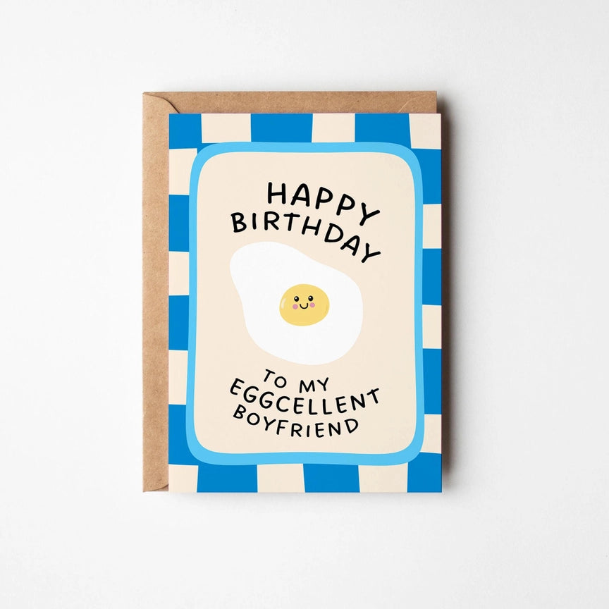 Postal Happy Birthday Eggcellent Boyfriend