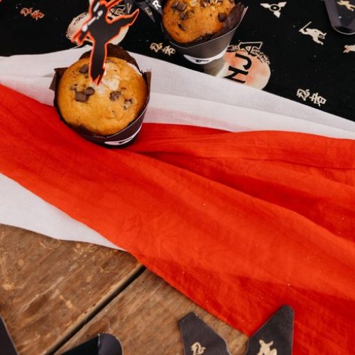 Corredor de mesa Vermelho de Musselina