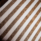 Gold Glitter &amp; White Stripes Table Runner