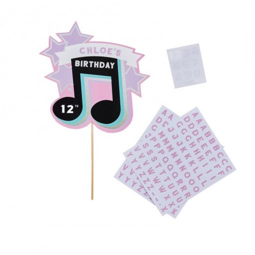 Customizable Musical Note Let's Dance Party Cake Topper