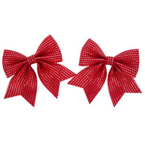 Laços de Juta Vermelho e Dourado