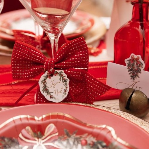 Laços de Juta Vermelho e Dourado