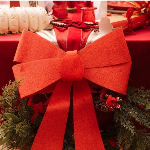 Laço de Veludo Vermelho Brilhante