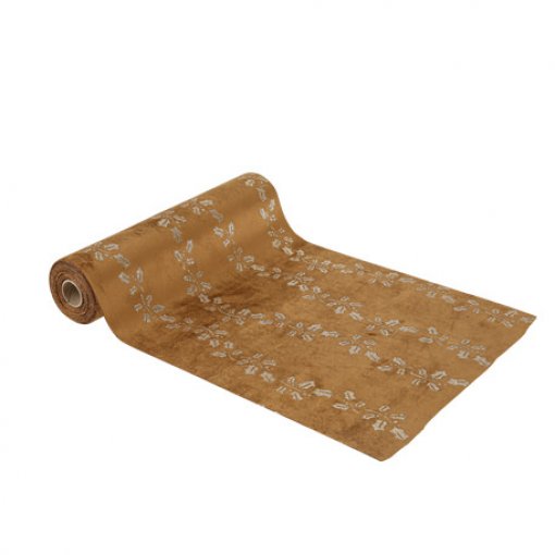 Corredor de Mesa Holly Border Camel Veludo