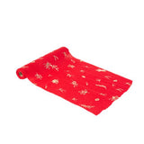 Corredor de Mesa Musselina Vermelho e Dourado