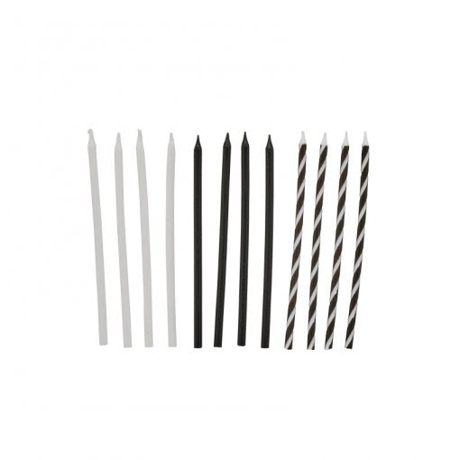 Velas de Aniversário 15cm Pretas