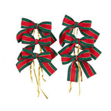 Laços de Tecido Vermelho, Verde e Dourado