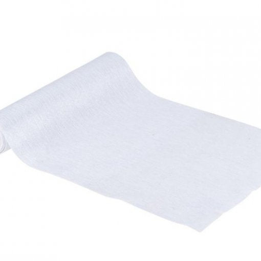Corredor de mesa Branco Brilhante e Prateado