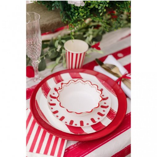 Taças 13cm Mix&Match - Riscas Vermelhas