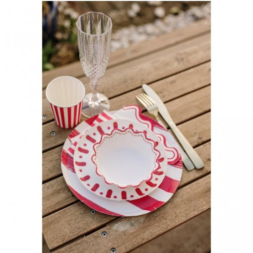 Taças 13cm Mix&Match - Riscas Vermelhas