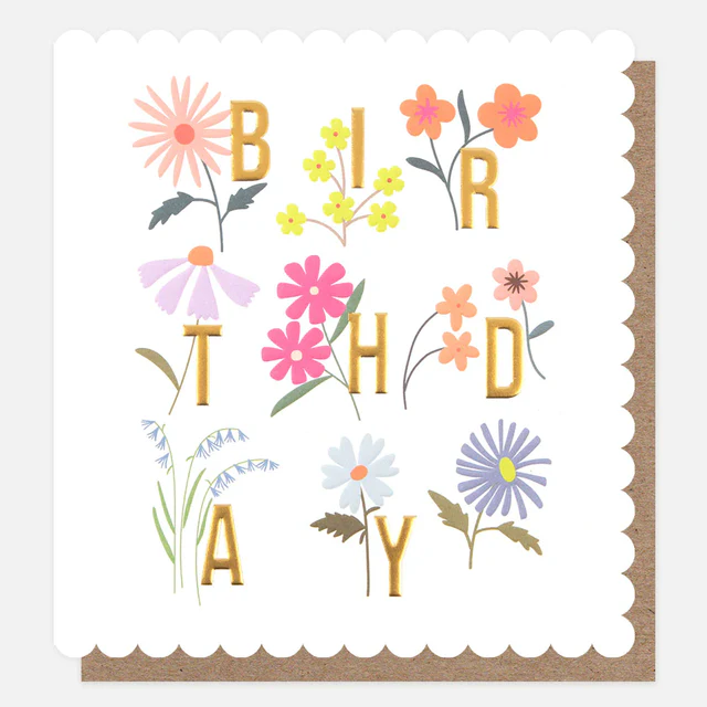 Postal Happy Bithday Floral