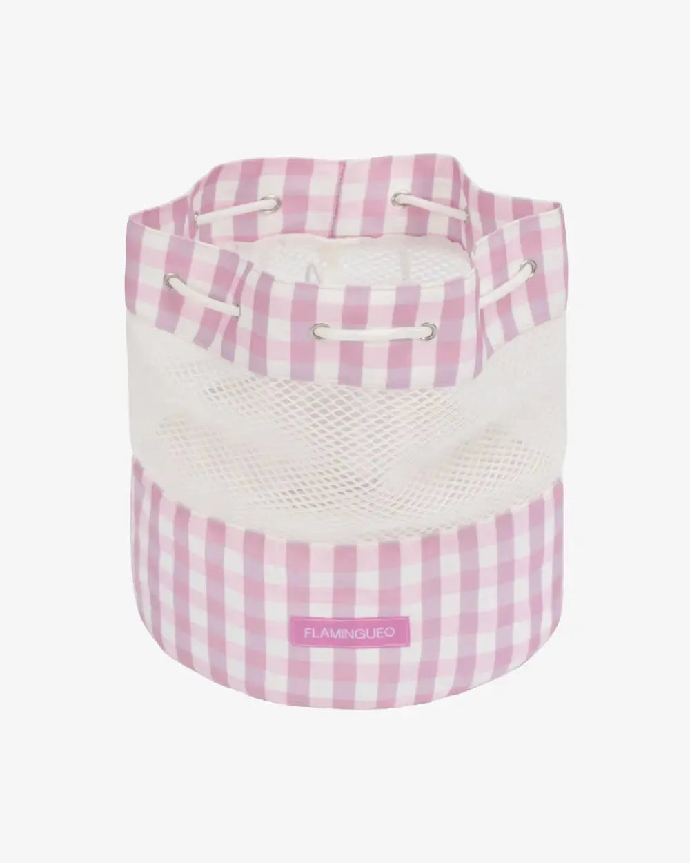 Mochila de Praia com Rede Xadrez Rosa