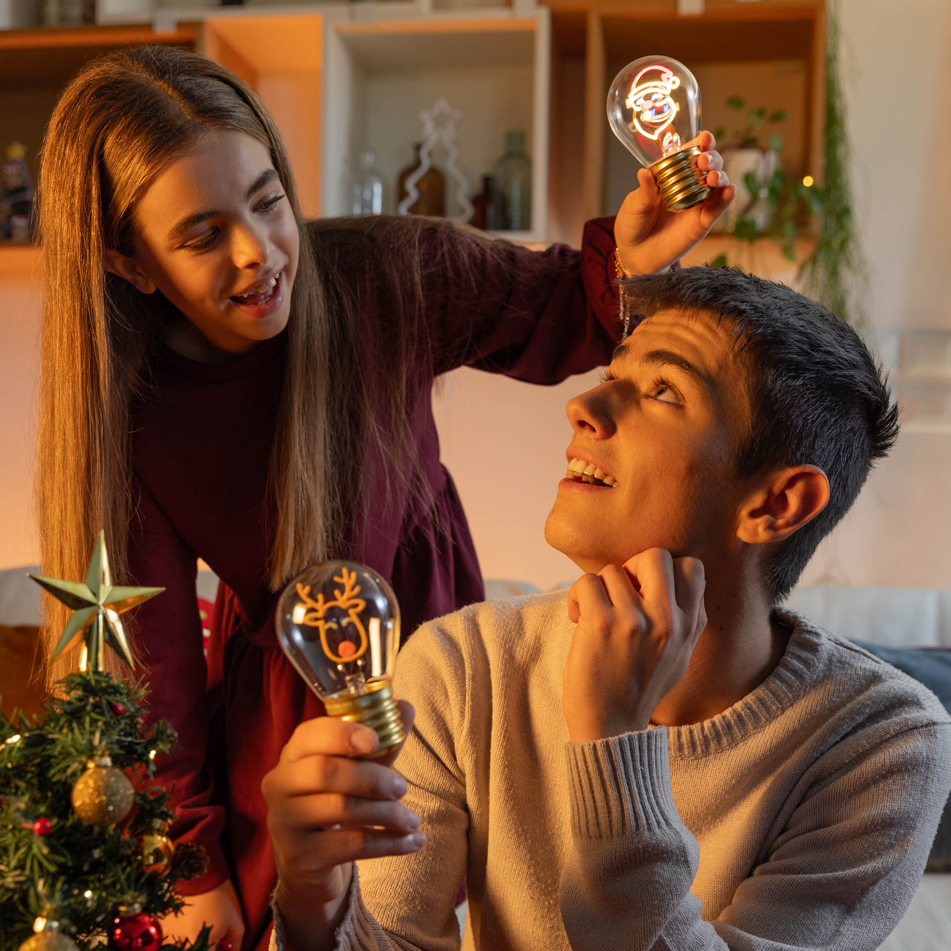 Luminária de Mesa em formato de Lâmpada - Pai Natal
