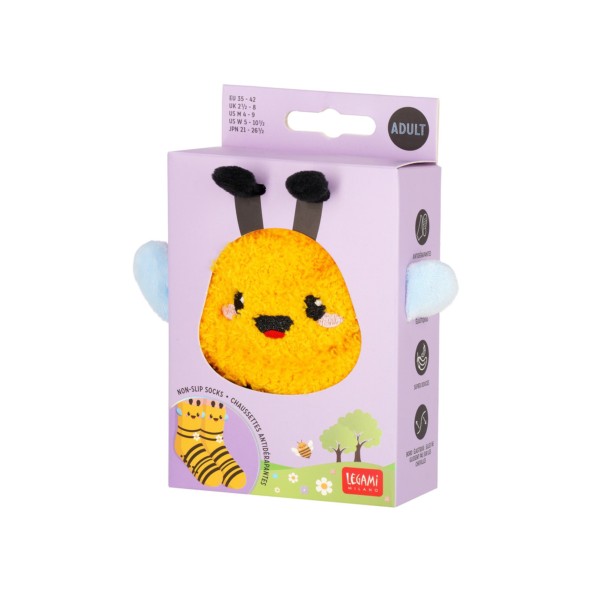 Non-Slip Socks - Bee Adult
