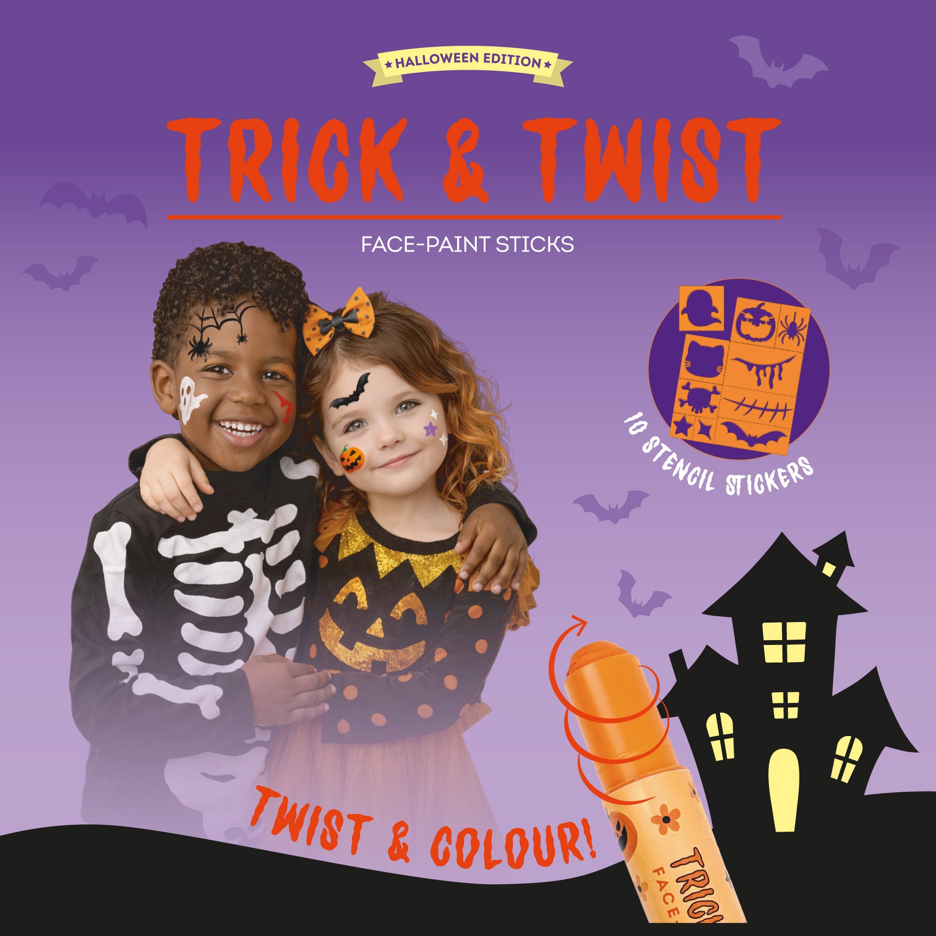 Conjunto de Seis Canetas de Pintura Facial – Trick & Twist