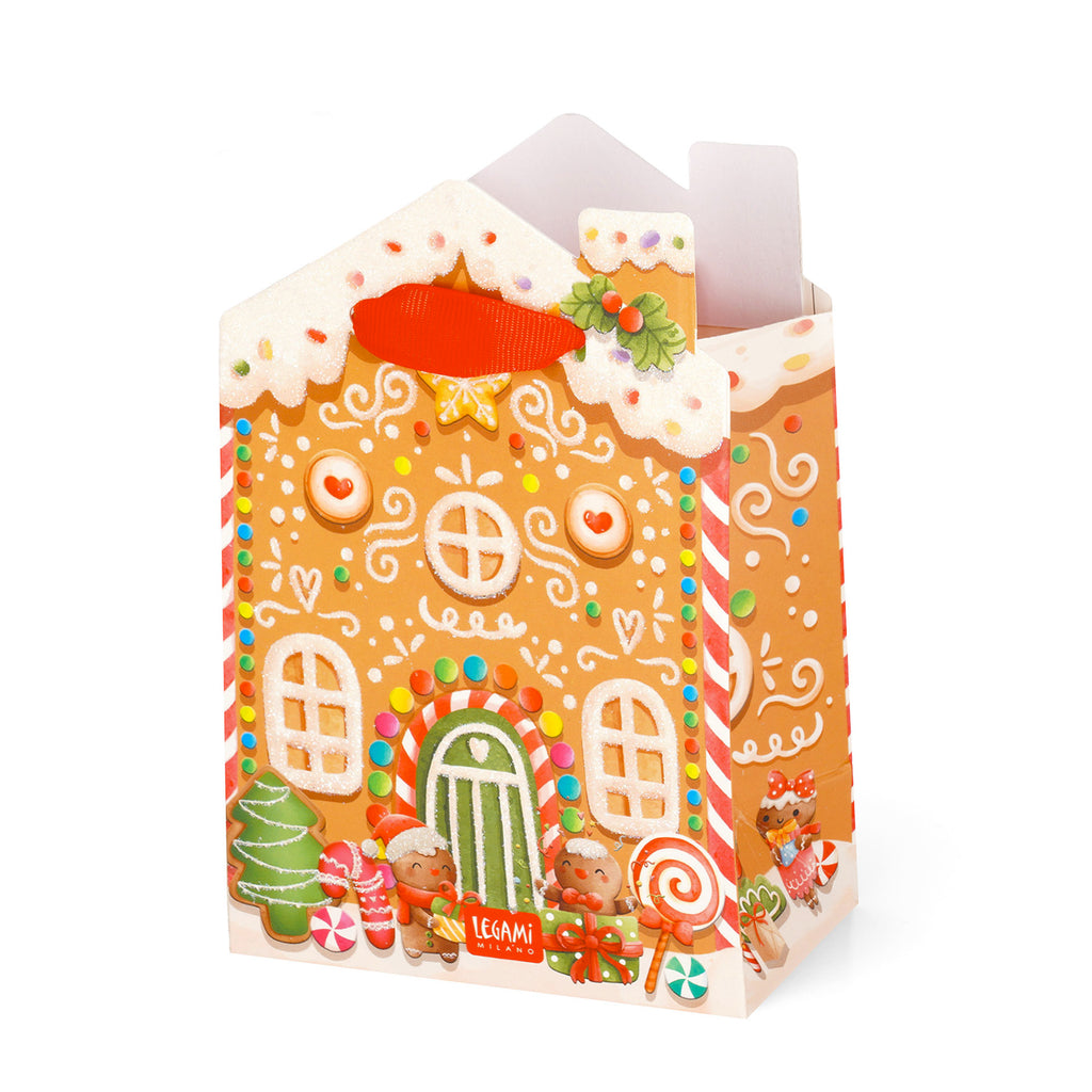 Saco de Natal Gingerbread House - Médio