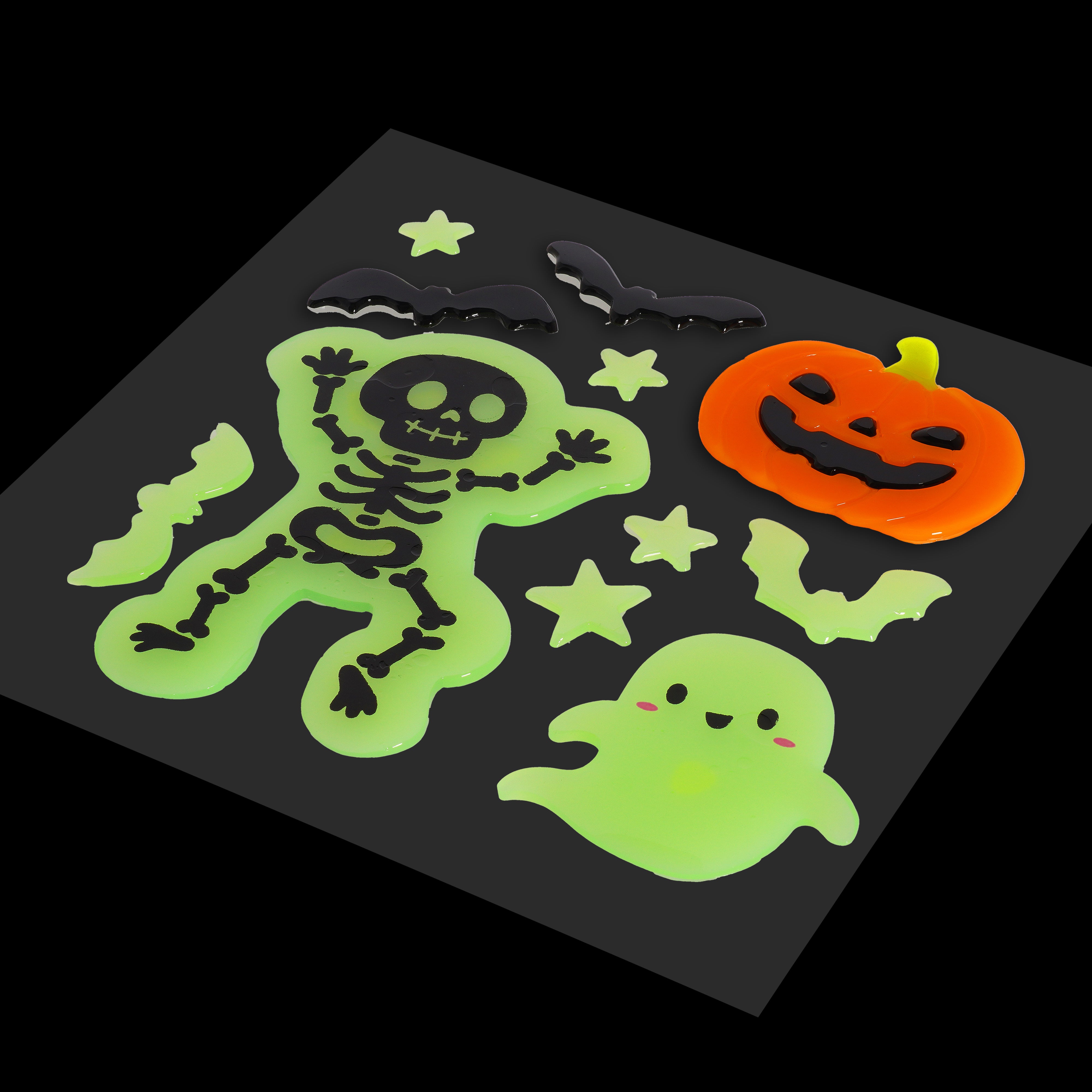 Conjunto de Adesivos de Gel para Janela – Skeleton