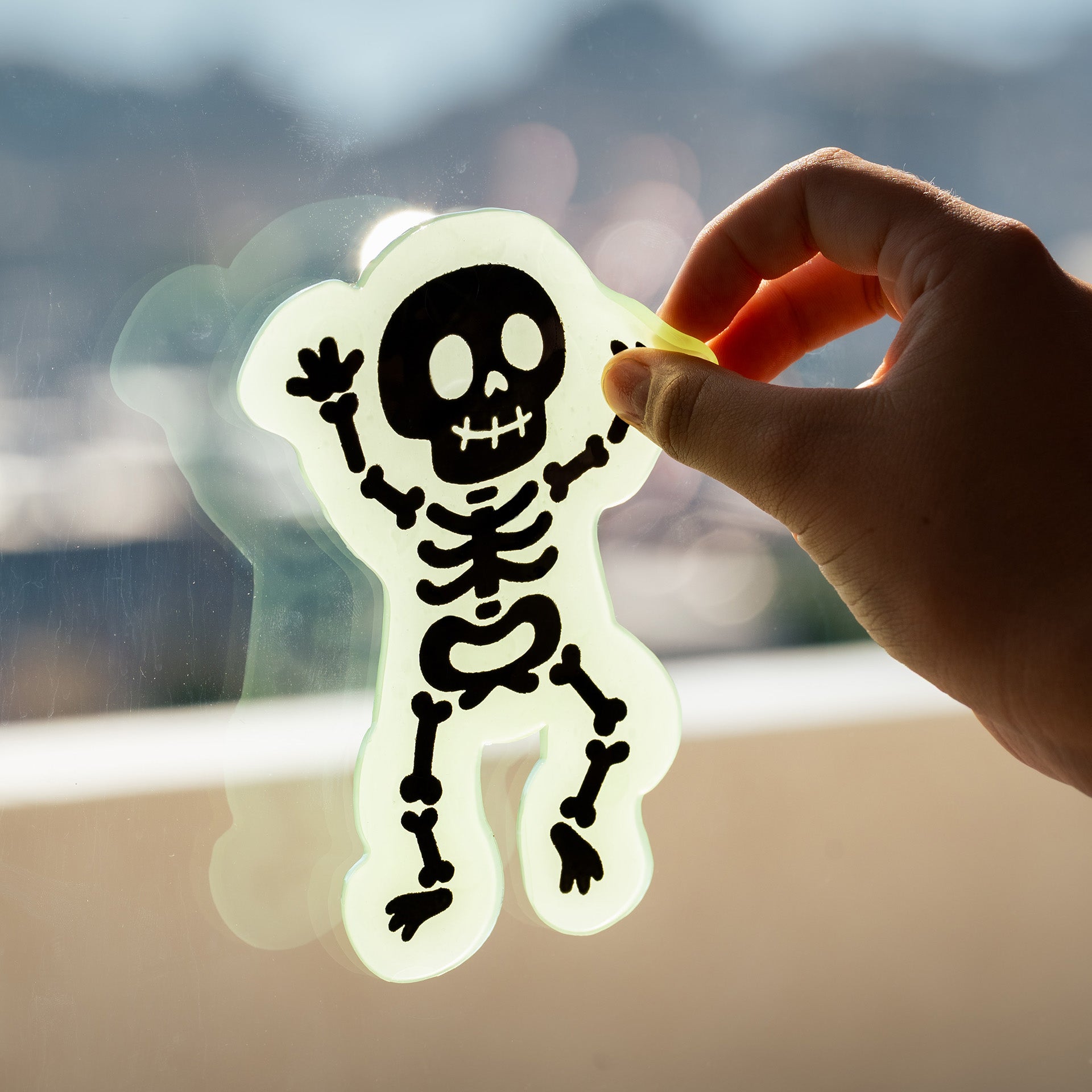 Conjunto de Adesivos de Gel para Janela – Skeleton