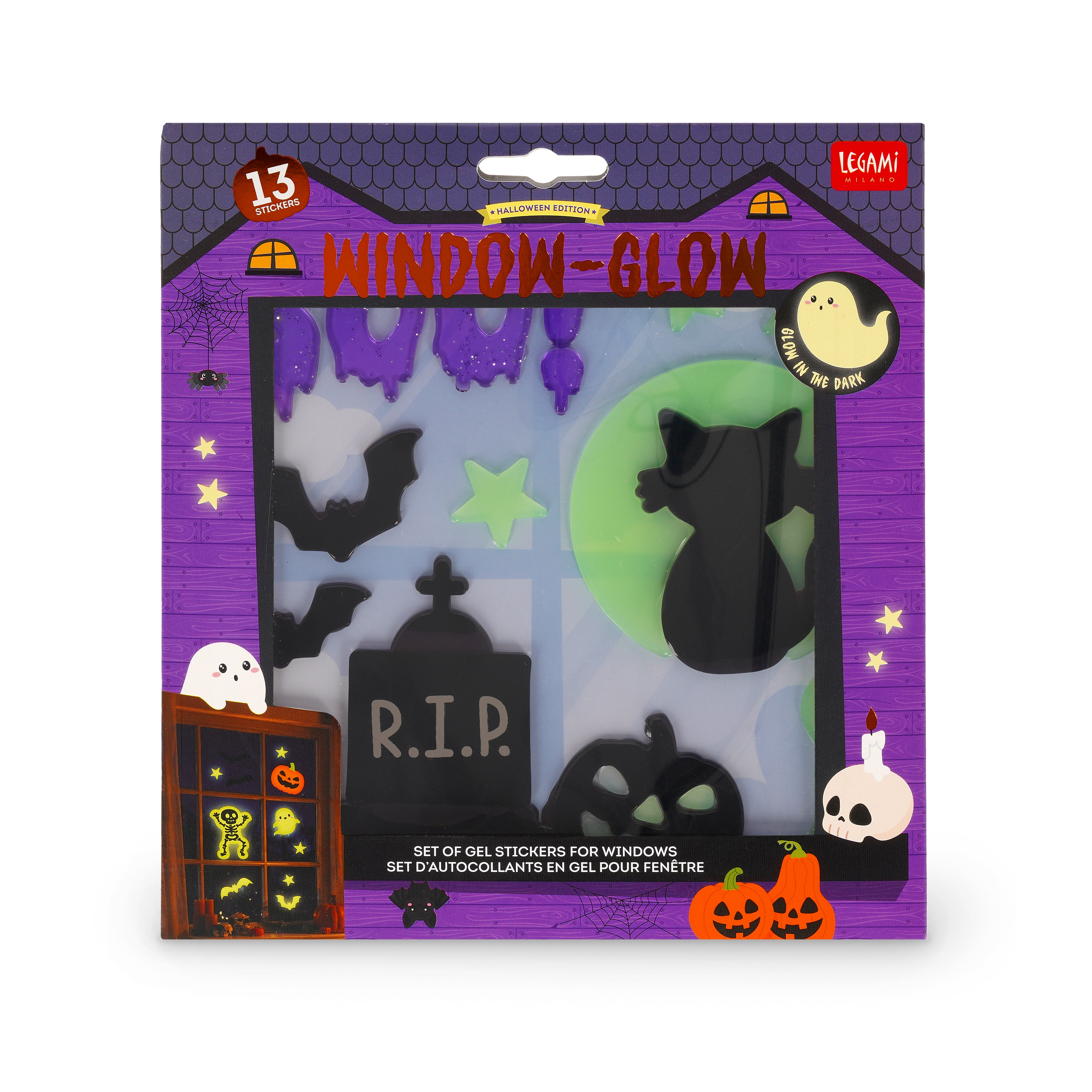 Conjunto de Adesivos de Gel para Janela – Boo!
