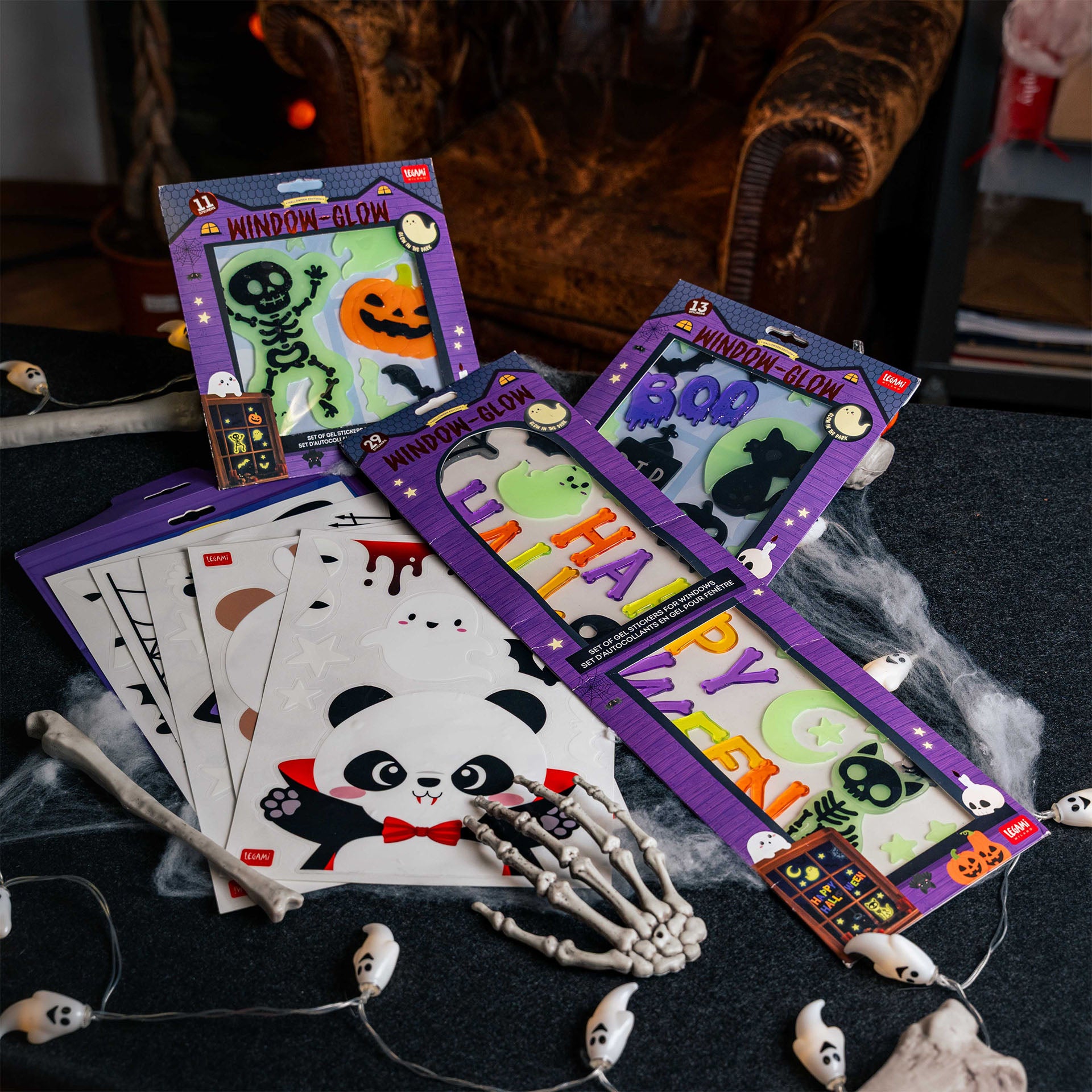 Conjunto de Adesivos de Gel para Janela – Boo!