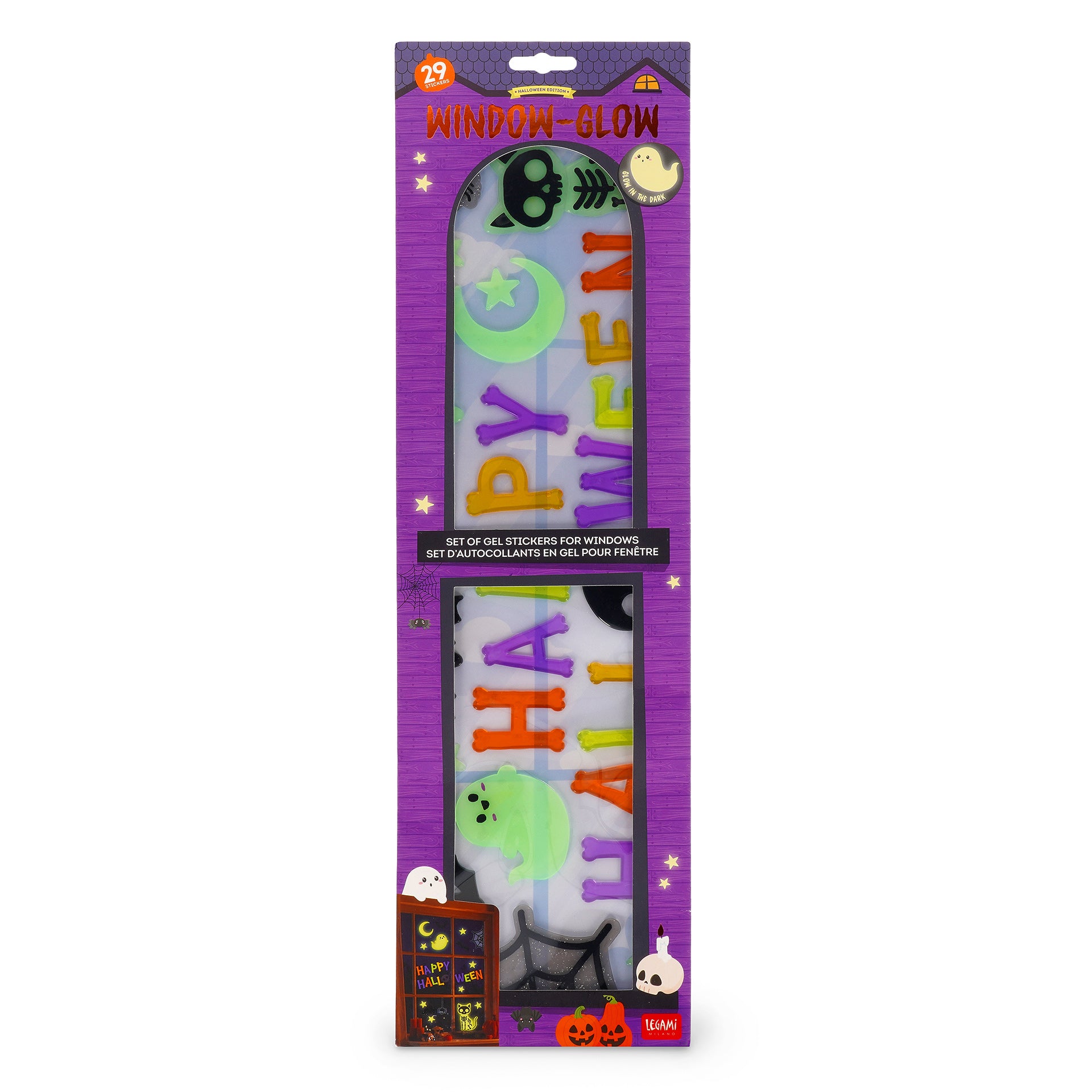 Conjunto de Adesivos de Gel para Janela – Happy Halloween