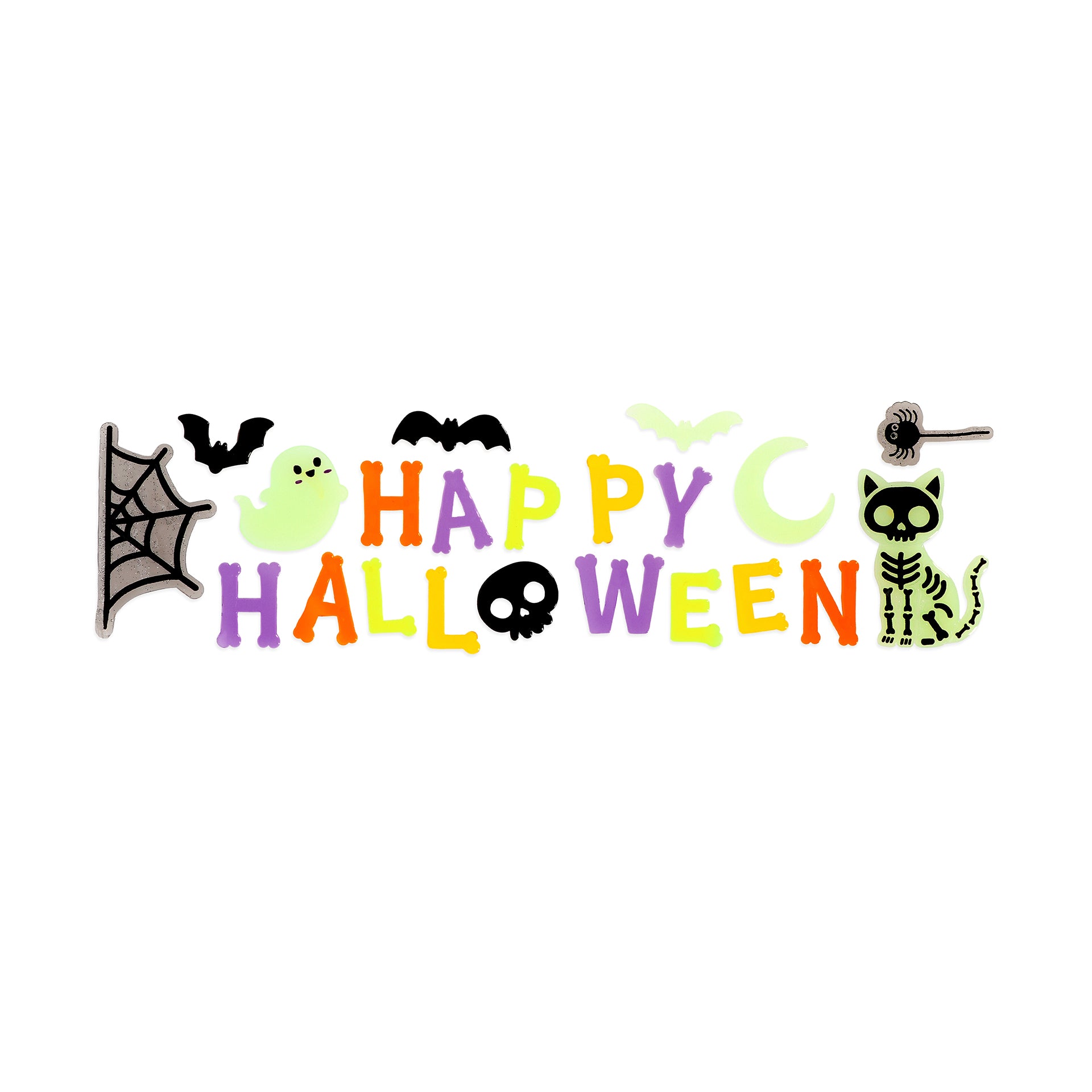 Conjunto de Adesivos de Gel para Janela – Happy Halloween