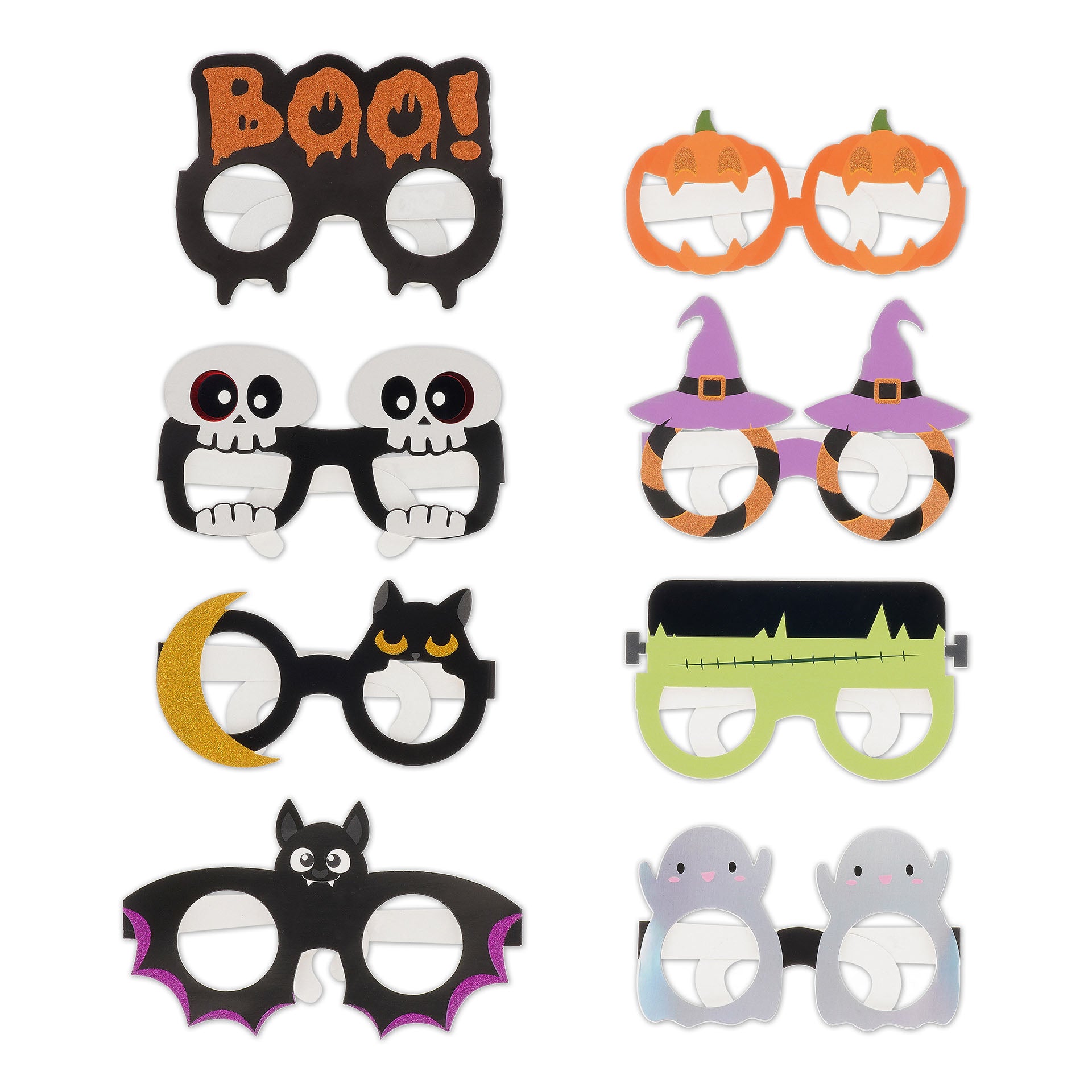 Photobooth Set of 8 Halloween Paper Glasses