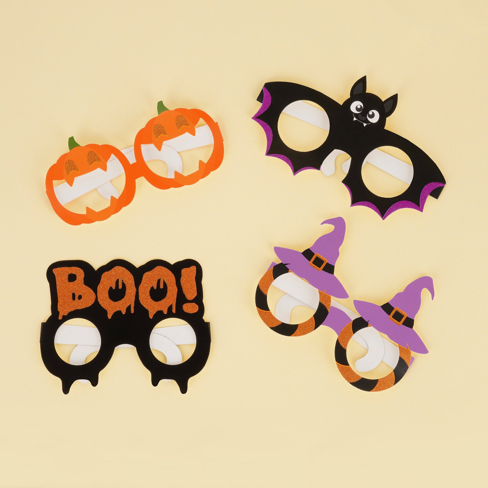 Photobooth Set of 8 Halloween Paper Glasses
